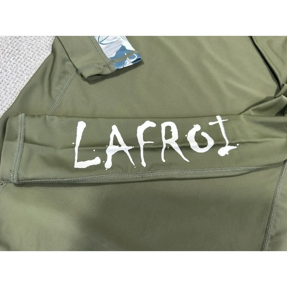 Lafroi Rashguard Mens M Green Burst MMA BJJ Compression Long Sleeve Top